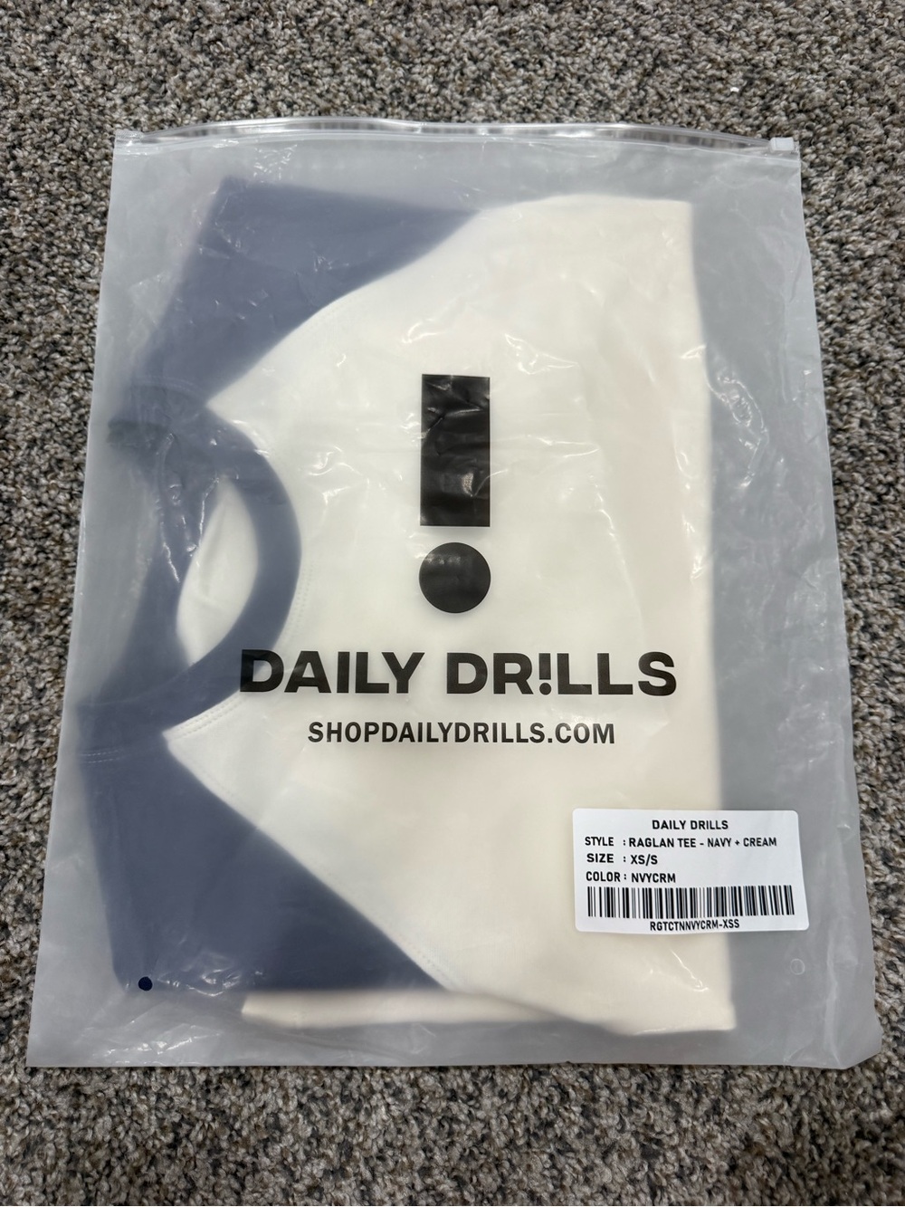 Daily Drills Navy + Cream Raglan Tee - Picture 3 of 3